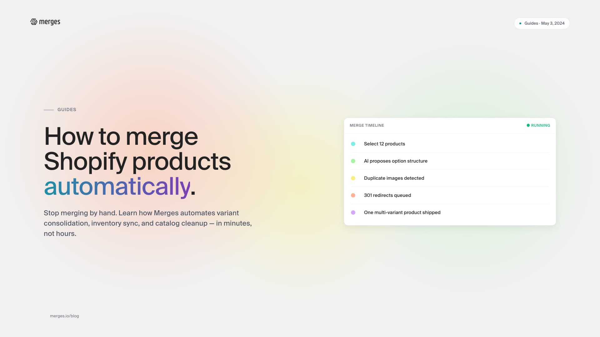 How to merge and combine Shopify products automatically