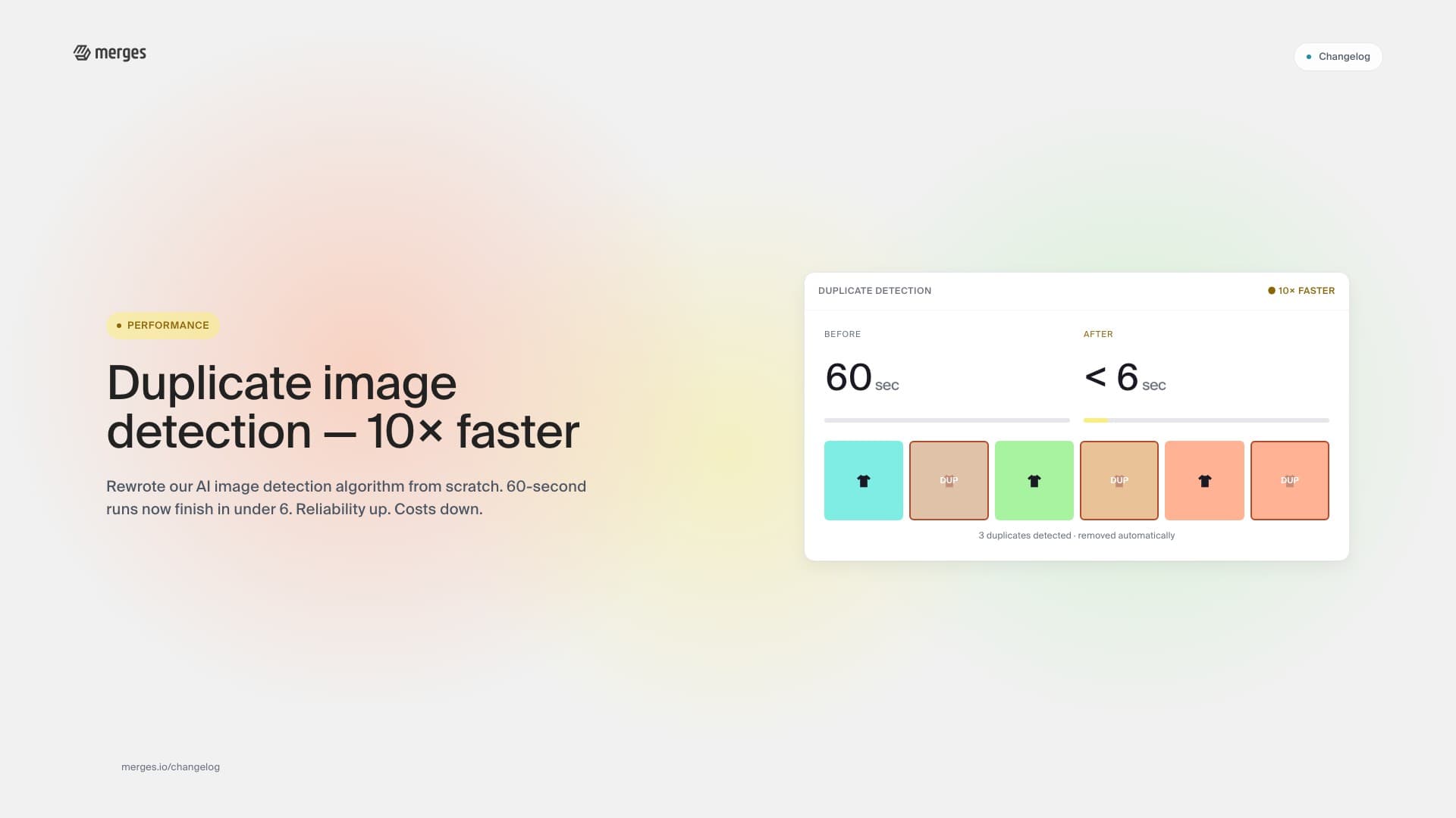 Duplicate image detection accelerated by 10x