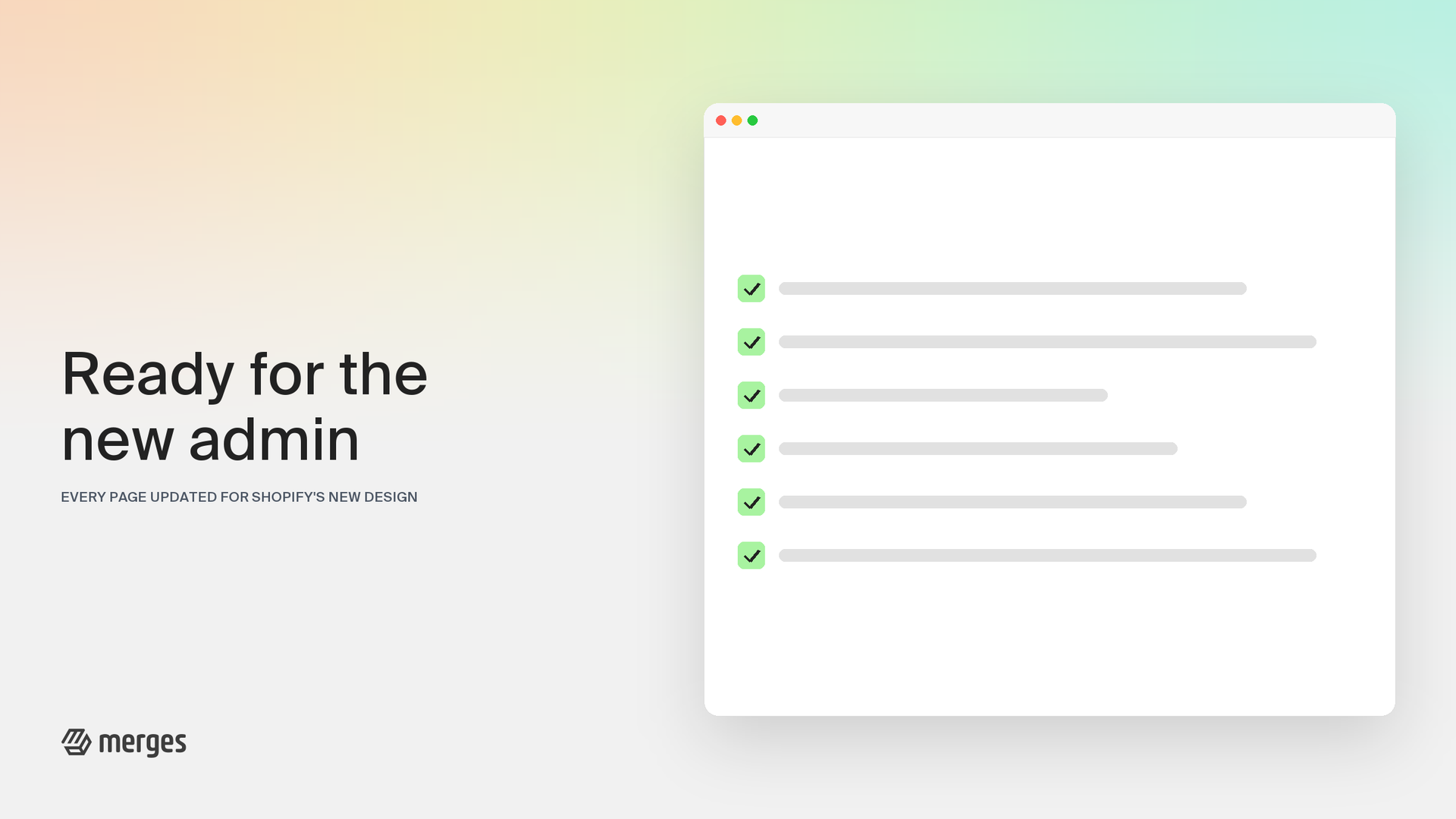 Merges Is Ready for Shopify's New Admin Design