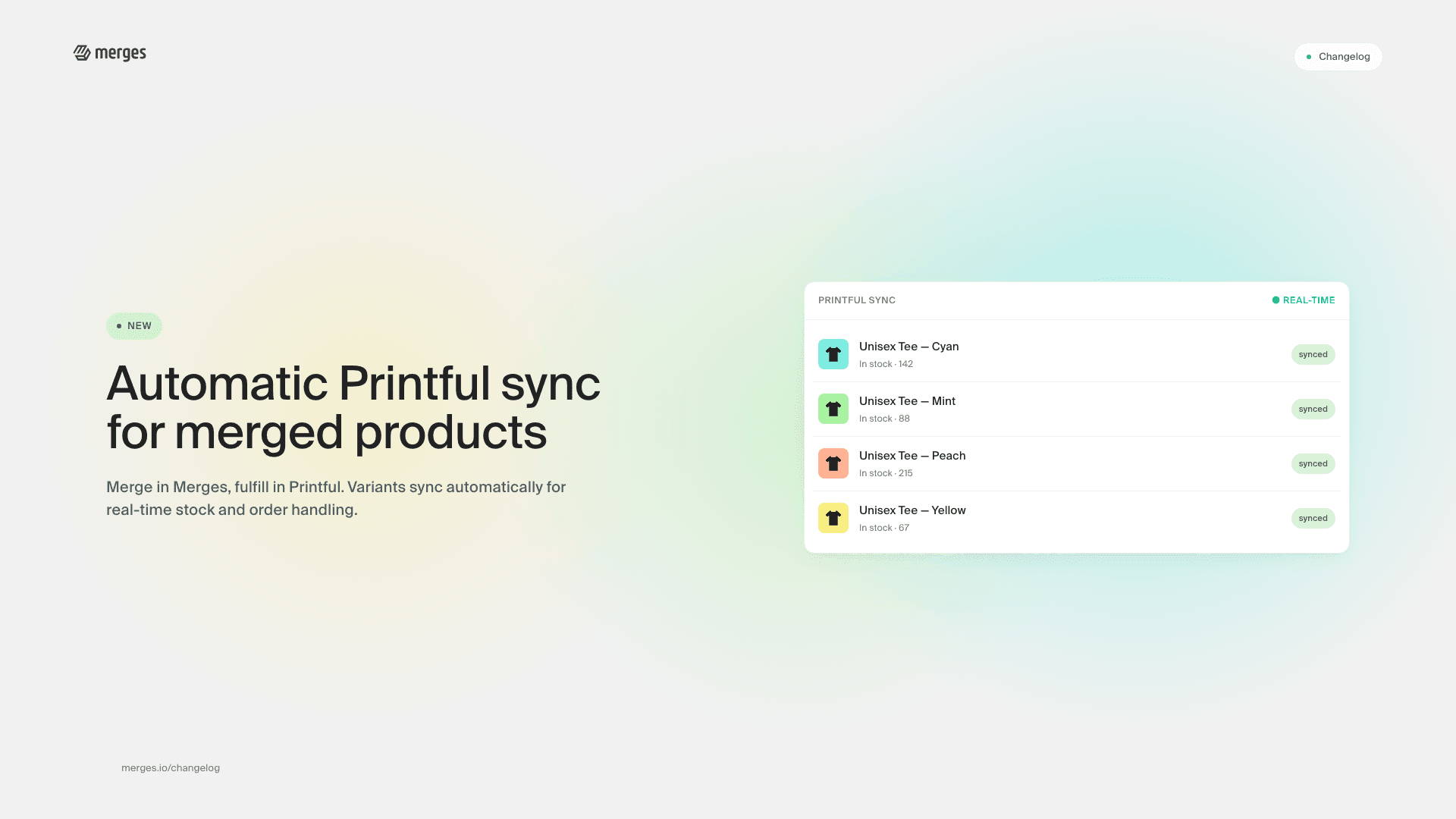 New feature: automatic Printful sync for merged products