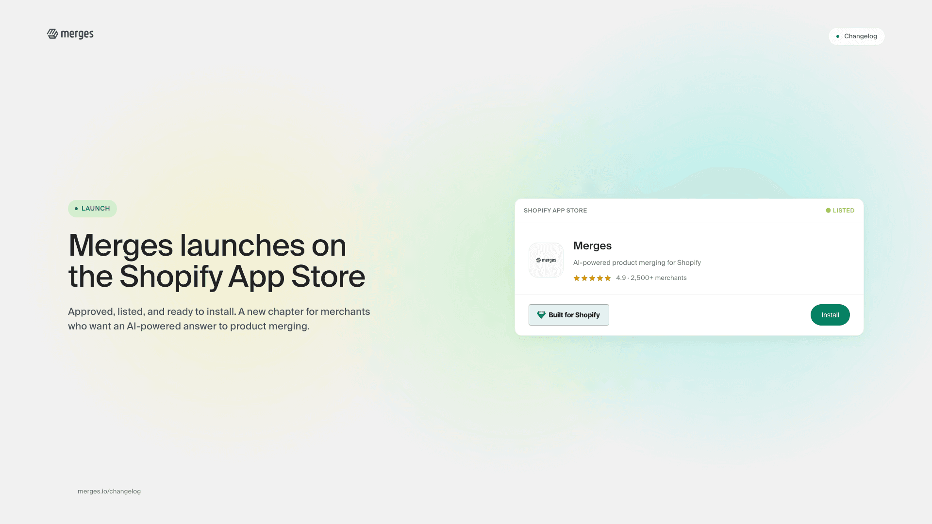 Merges launches on Shopify app store