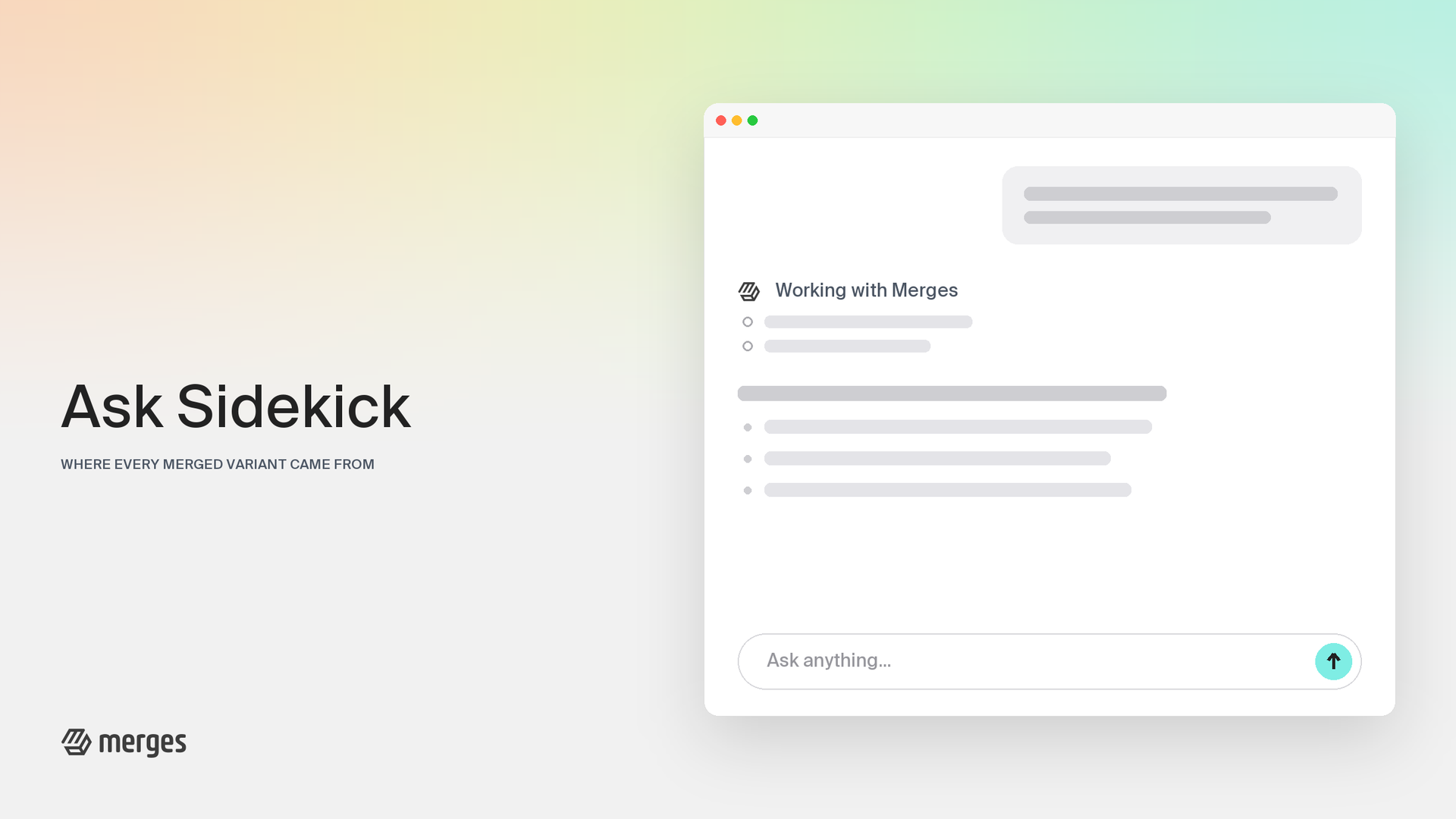 Ask Sidekick About Your Merged Products