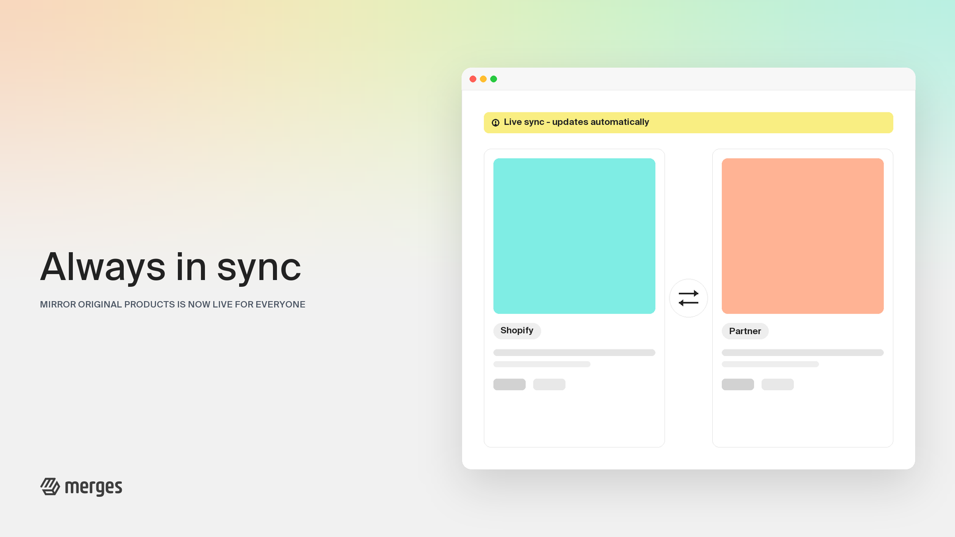 Mirror Original Products: Live Inventory and Pricing for Merged Listings