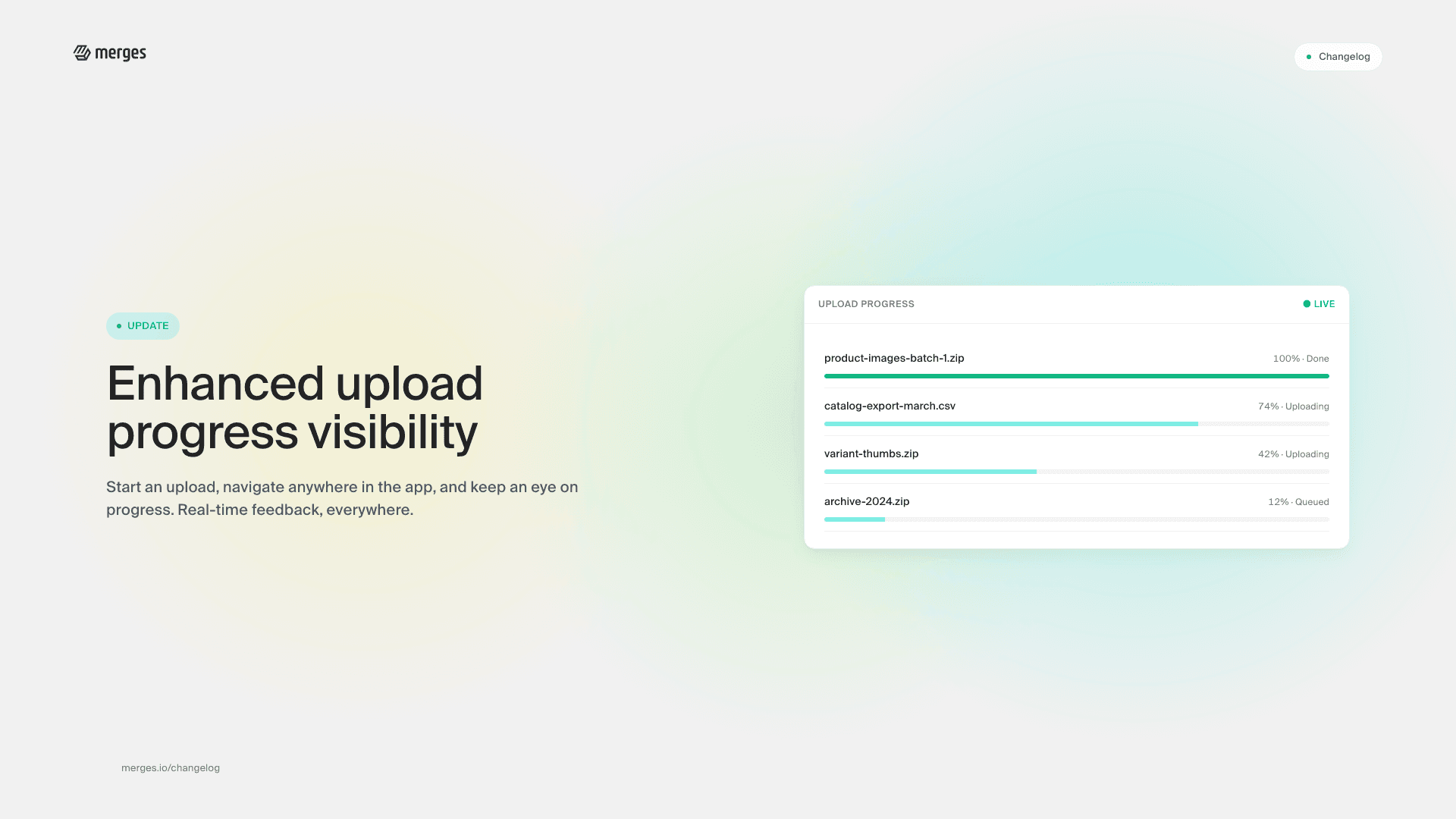 UI update: enhanced upload progress visibility